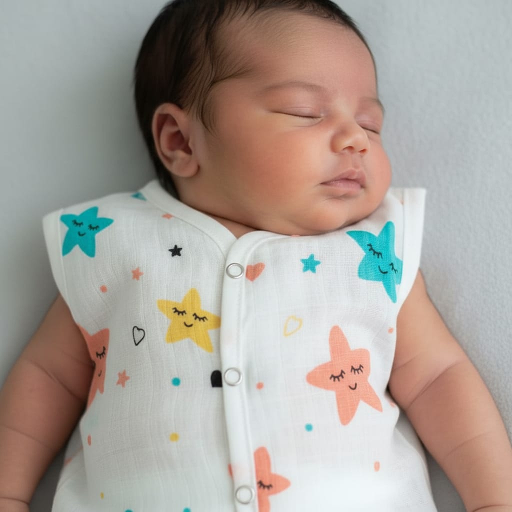 Sweet Hearts Baby Muslin Sleeveless Vest