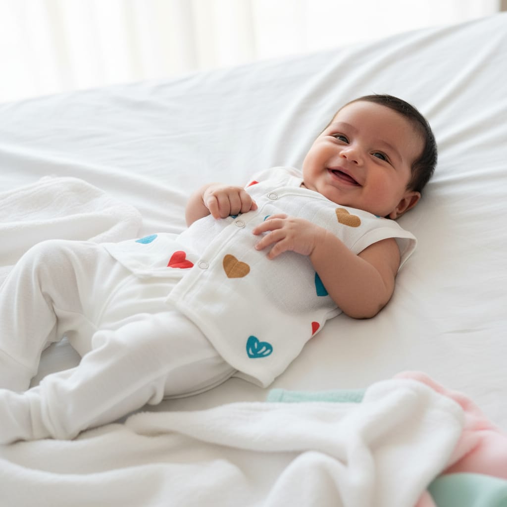 Dreamy Stars Baby Muslin Cotton Vest