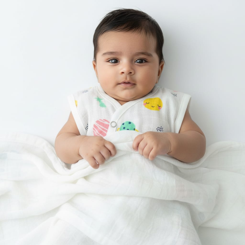 Little Moon Baby Muslin Sleeveless Vest