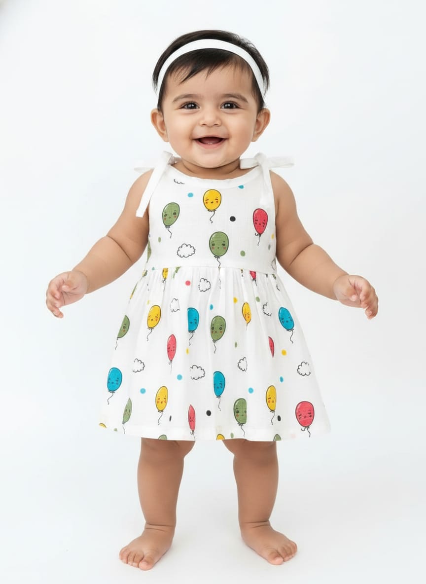 Baby Girl Knot Style Muslin Frock pack of - 1