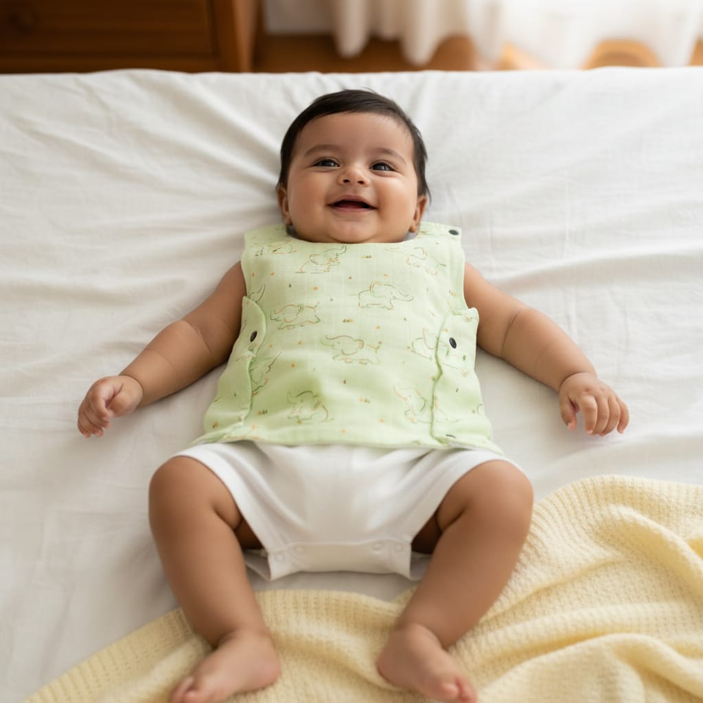 Newborn Muslin Button Jabla Pack of - 1