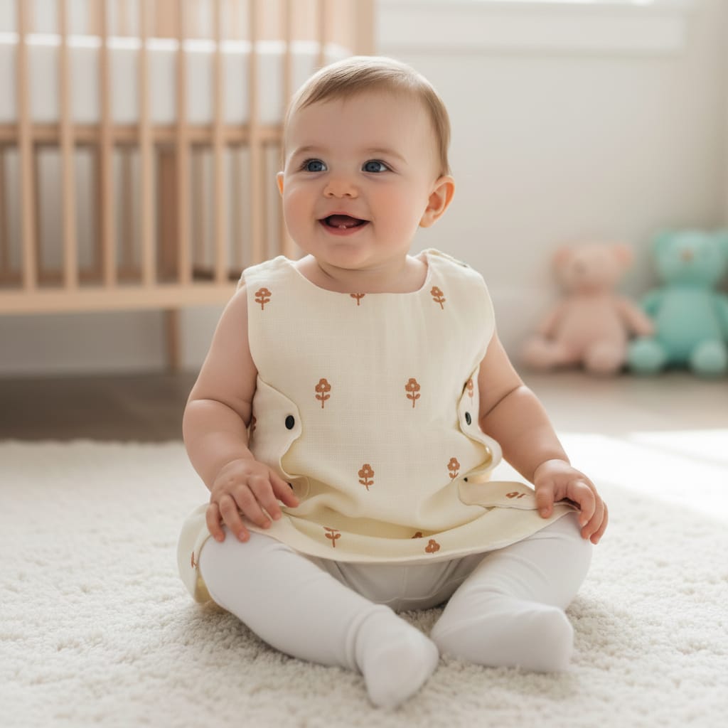 Muslin Button Jabla 0 to 6 Months Pack of - 1