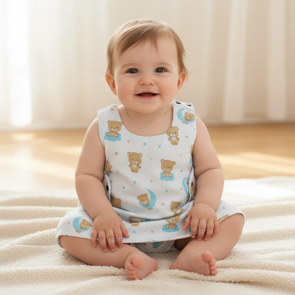 Muslin Button Jabla pack of - 1