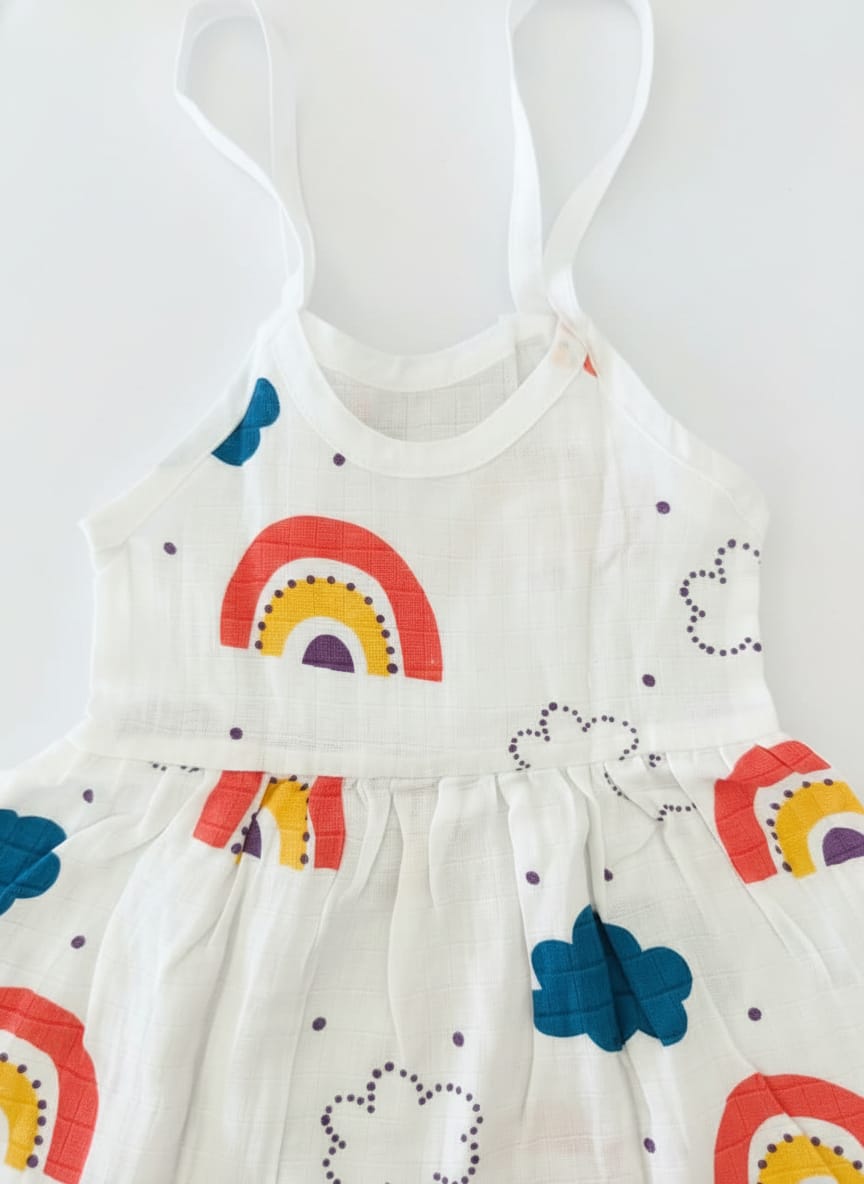 Baby Girl Knot Style Muslin Frock Pack of - 1