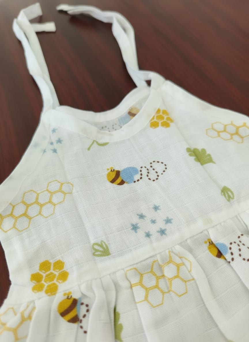 Baby Girl Knot Style Muslin Frock Pack of - 1
