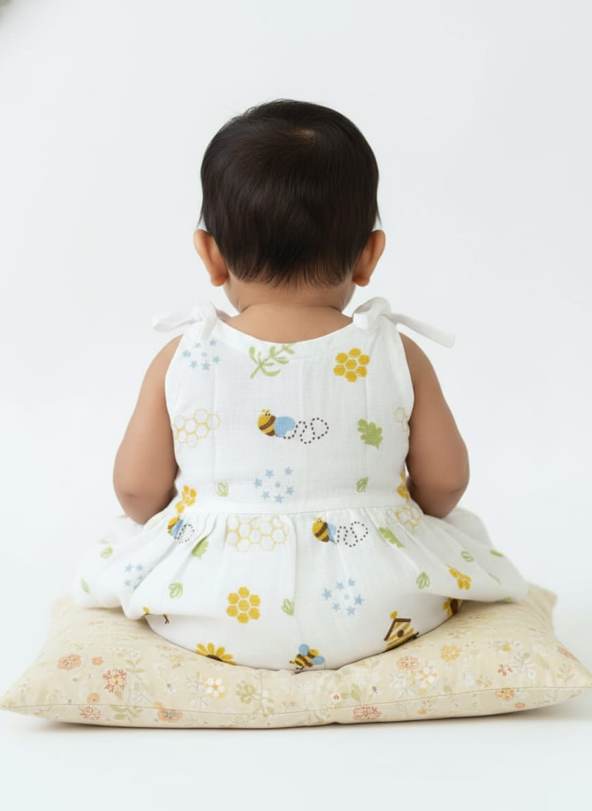 Baby Girl Knot Style Muslin Frock Pack of - 1