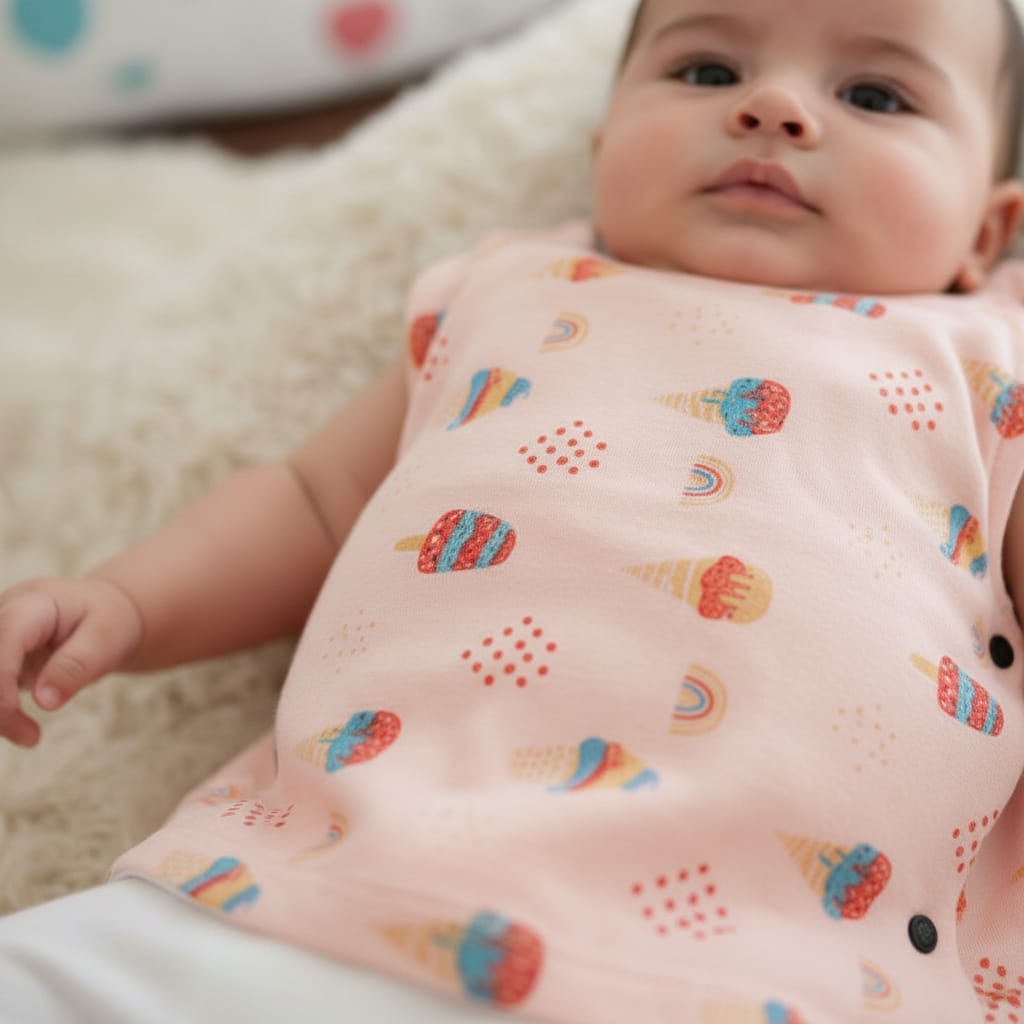 Muslin Button Jabla 0 to 6 Months Babies Pack of - 1
