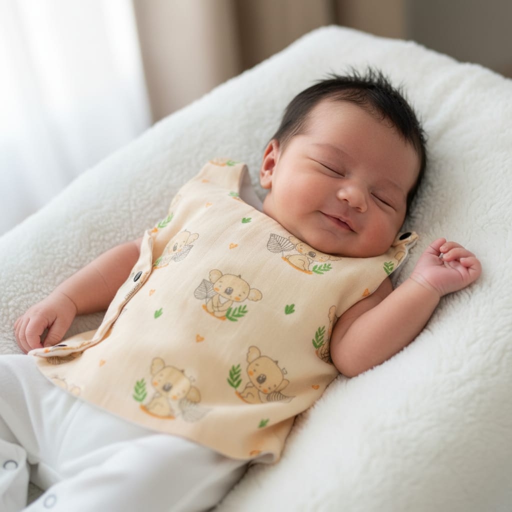 Muslin Button Jabla 0 to 6 Months babies pack of -1