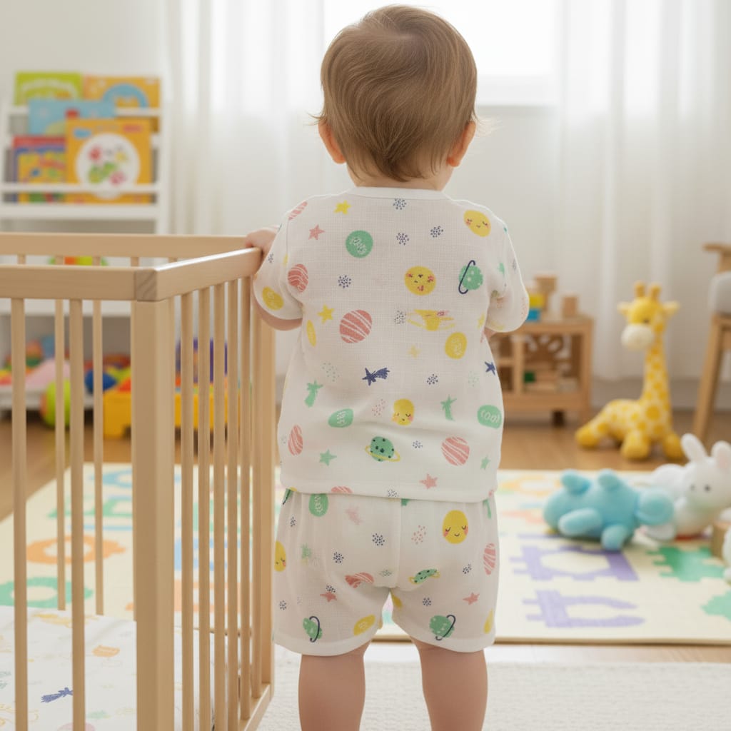 Baby Boy Muslin Half Sleeve Jabla Set Pack of - 1