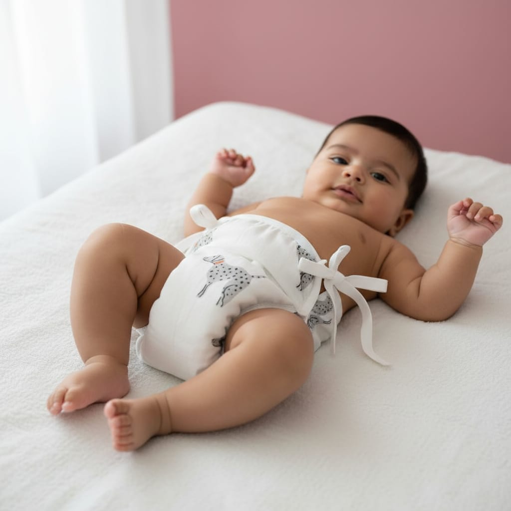 Baby Muslin Langot Nappy (6-Layer Cotton Padding) Pack of - 1