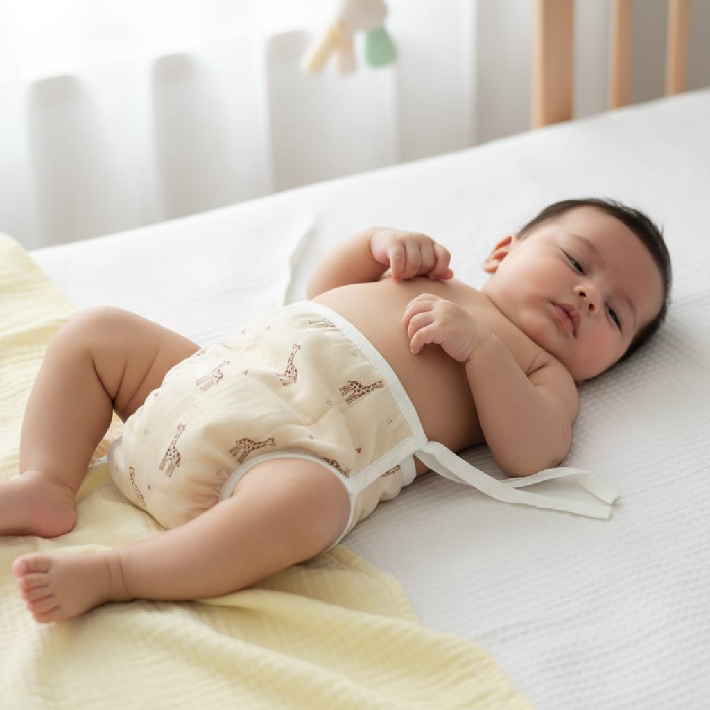 Baby Muslin Langot Nappy (6-Layer Cotton Padding) Pack of - 1