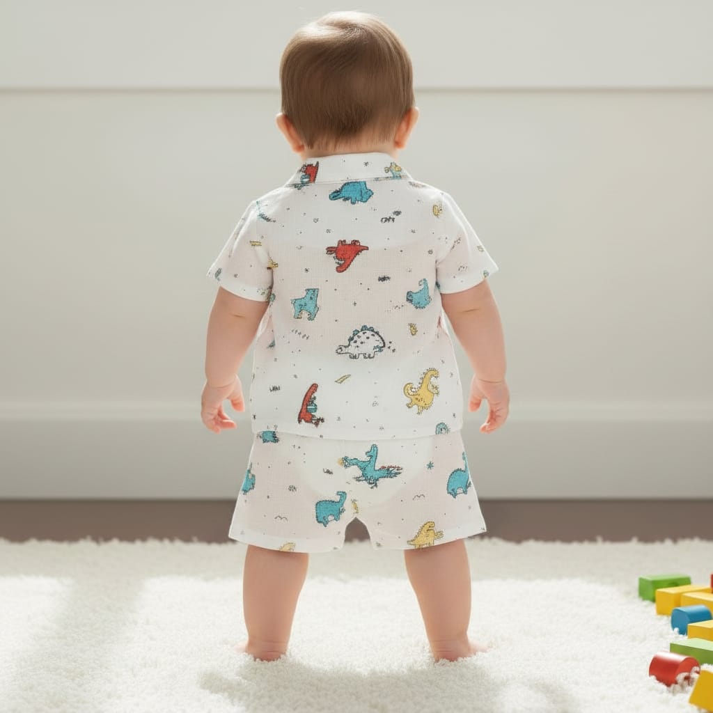 Baby Boy Muslin Half Sleeve Jabla Set Pack of - 1